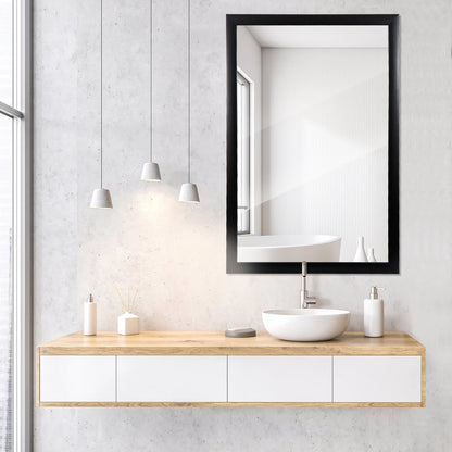 Home Collection 24" x 36" Rectangular Wall Mirror with Black Frame