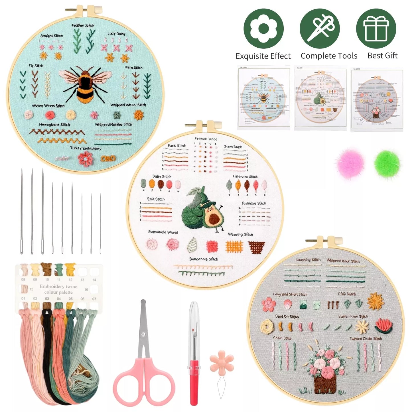 3-Piece Embroidery Starter Kit for Beginners
