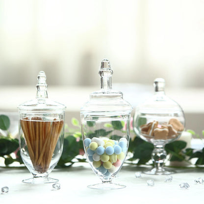 Home Collection 3-Piece Clear Glass Apothecary Jars Set – 9", 10", 11"