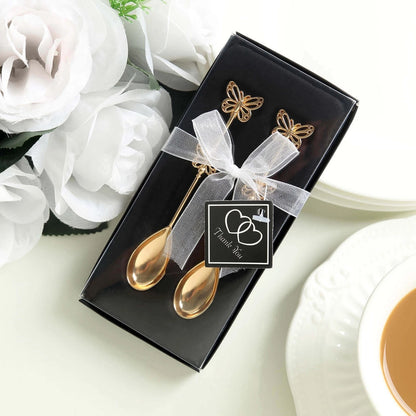 Home Collection Pack of 10 Gold Metal Butterfly Handle Coffee Spoons