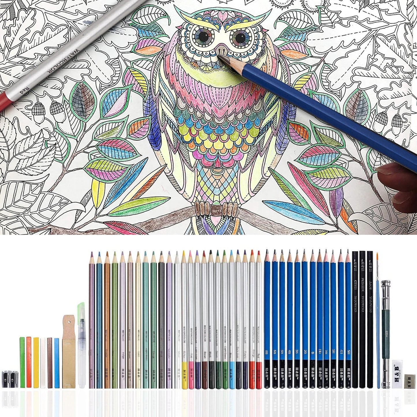 51-Piece Professional Drawing & Sketching Artist Kit with Carrying Case