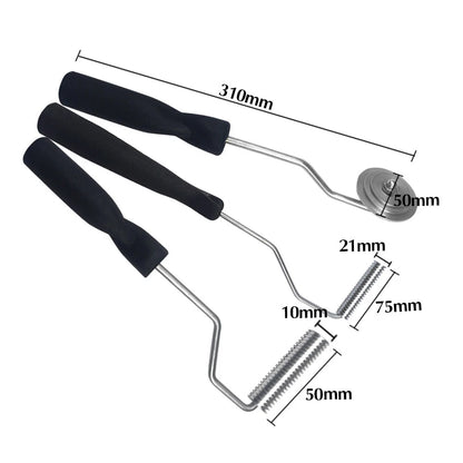 3-Piece Fiberglass Bubble Paddle Laminating Roller Tool Kit