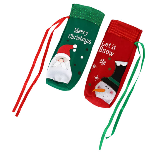 2 Pcs Christmas Wine Bottle Covers