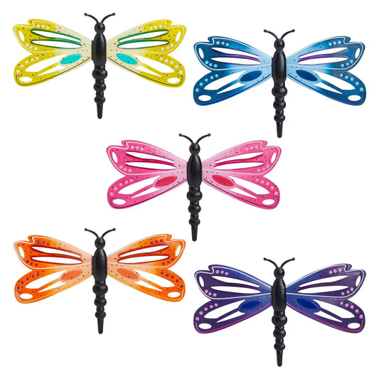 5-Pack Colorful 3D Metal Dragonfly Wall Decor