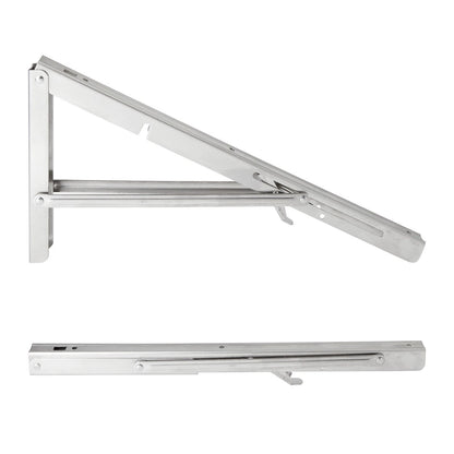 2x Folding Shelf L Brackets with Locking Hinge
