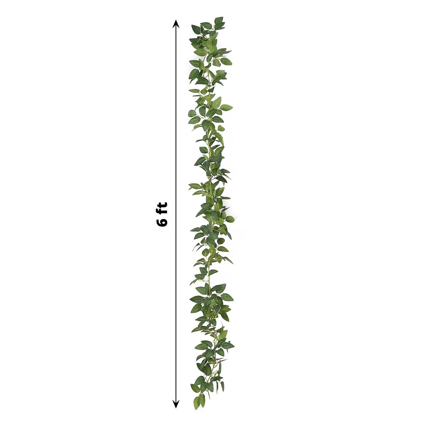 Home Collection 6FT Artificial Green Silk Rose Leaves Garland