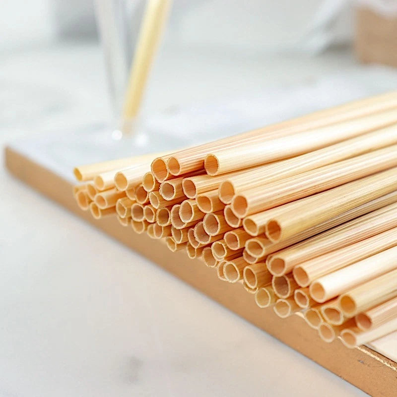 Home Collection 100-Pack 6” Natural Wheat Biodegradable Drinking Straws