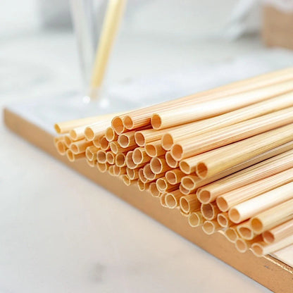 Home Collection 100-Pack 6” Natural Wheat Biodegradable Drinking Straws