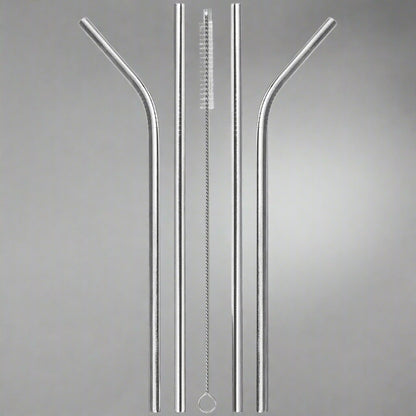 8 Pack Reusable Stainless Steel Metal Drinking Straws