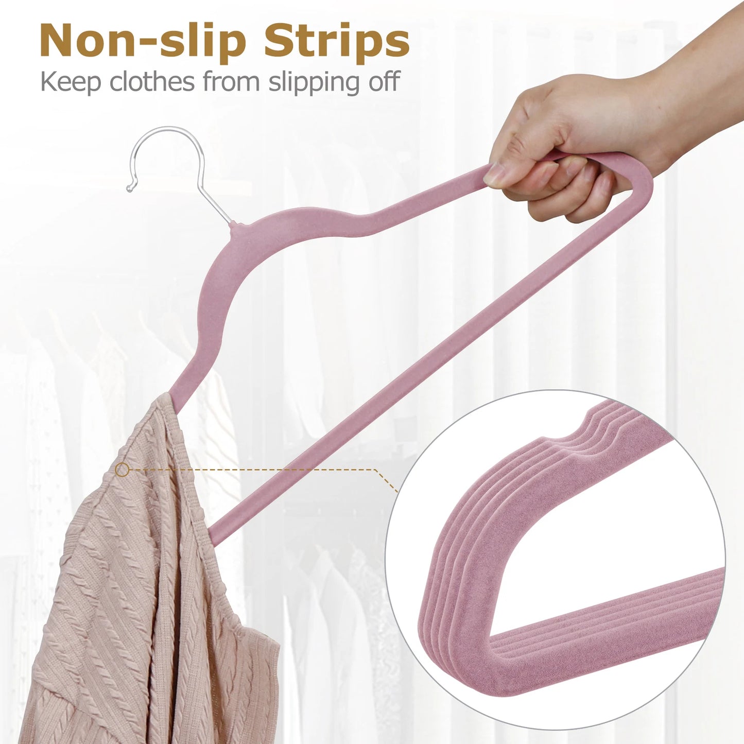 Home Collection Premium Velvet Hangers Bulk Set Pink (100–400 PCS)
