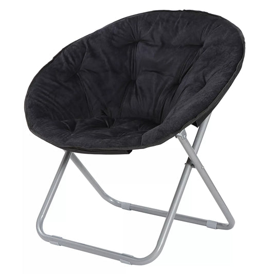 Folding Faux Fur Chair with Metal Frame