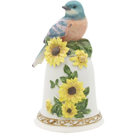 You Are My Sunshine Ceramic Wind-Up Musical Bell with Bluebird