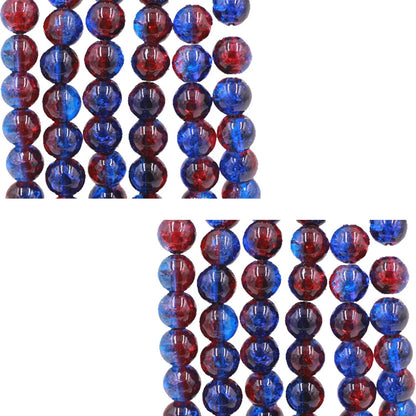 200 Pack 8mm Crackle Lampwork Glass Beads