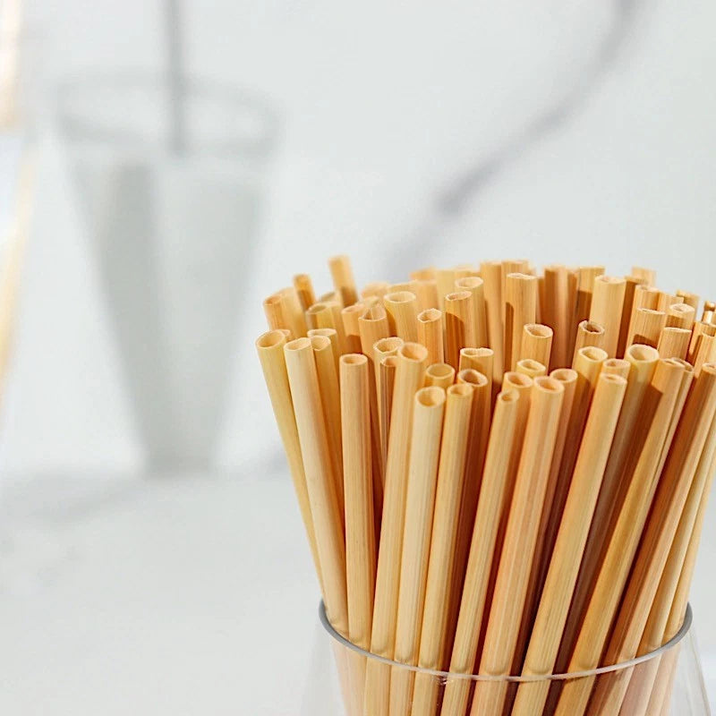 Home Collection 100-Pack 6” Natural Wheat Biodegradable Drinking Straws