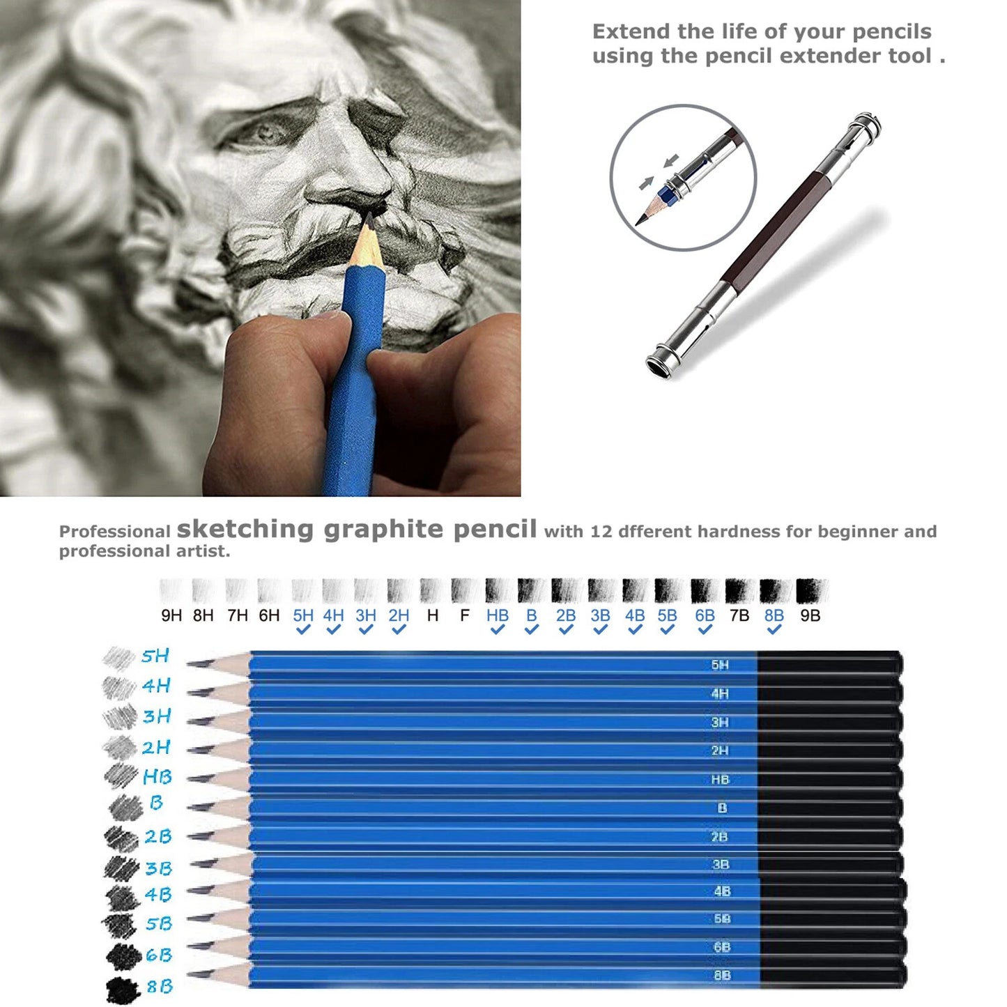 51-Piece Professional Drawing & Sketching Artist Kit with Carrying Case