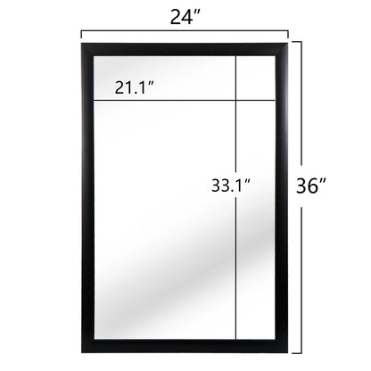 Home Collection 24" x 36" Rectangular Wall Mirror with Black Frame
