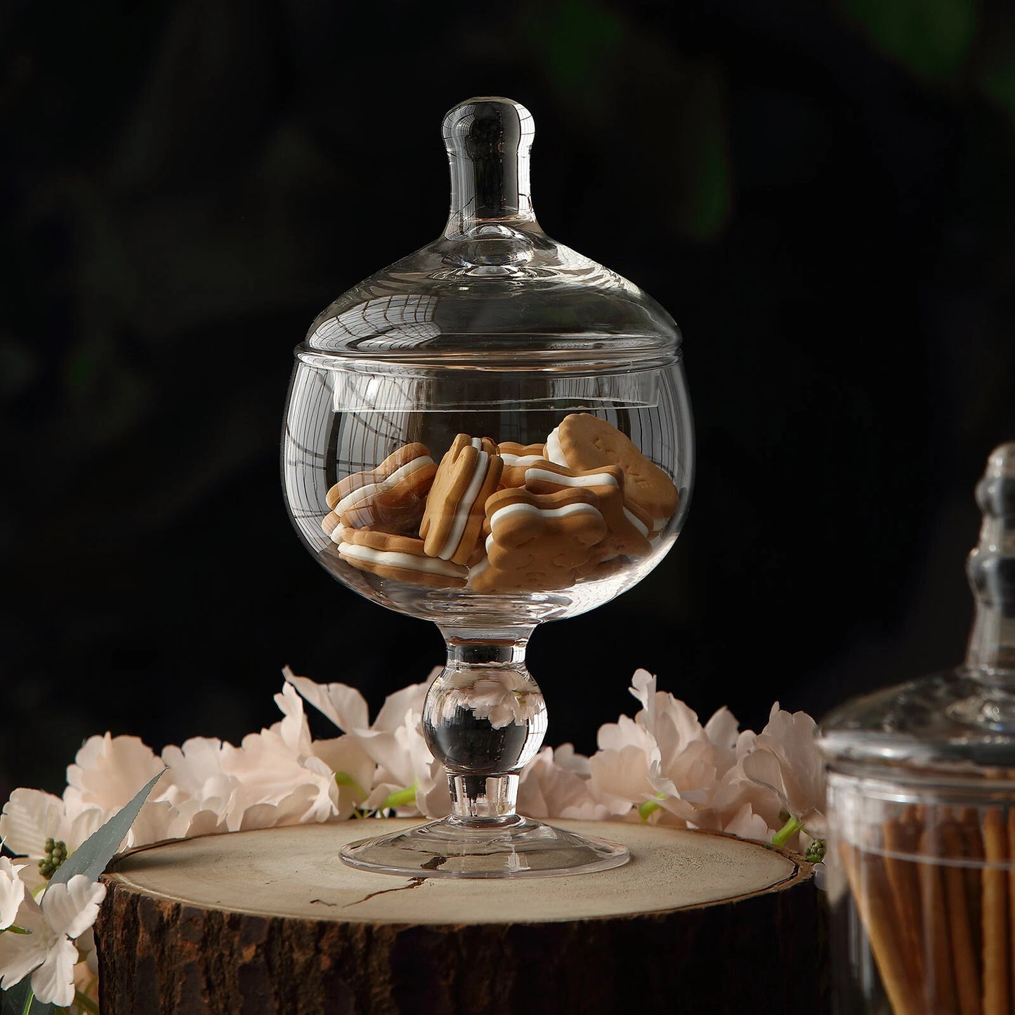 Home Collection 3-Piece Clear Glass Apothecary Jars Set – 9", 10", 11"