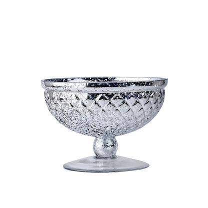 8" Mercury Glass Compote Vase Bowl