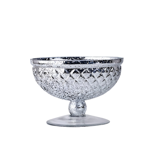 8" Mercury Glass Compote Vase Bowl