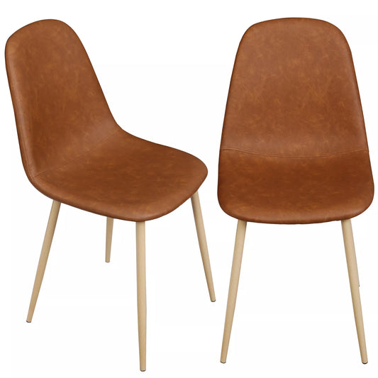 Retro Brown Set of 2 Dining Chairs
