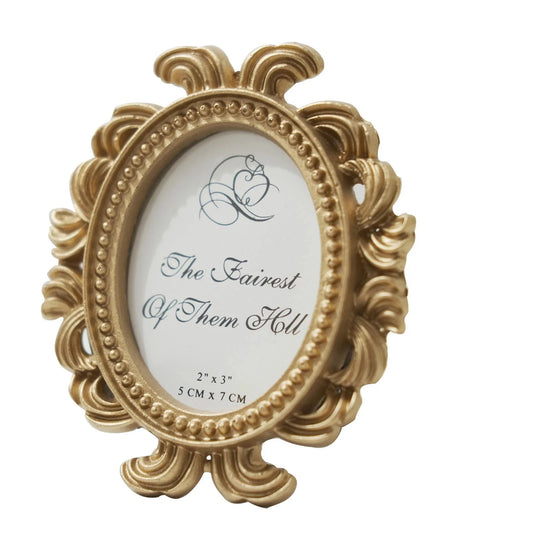 Home Collection Gold 4-Pack Mini 4" Baroque Oval Picture Frames