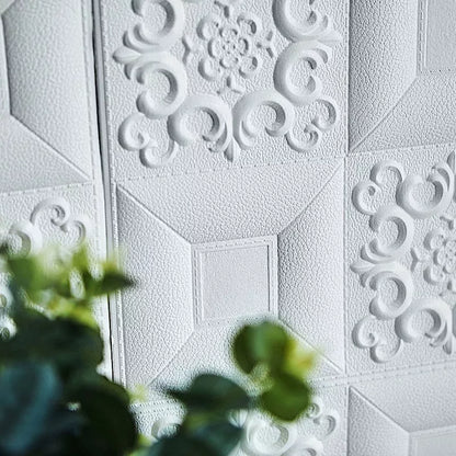 White 3D Self Adhesive Foam Wall Panels