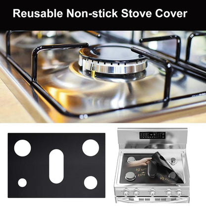 Reusable Gas Range Stove Top Burner Cover Black