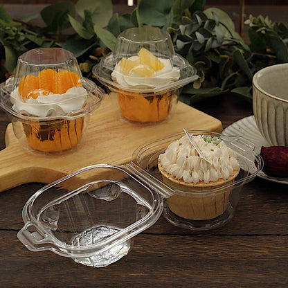 Home Collection 25-Pack Clear Plastic Cupcake Boxes with Dome Lids – Disposable Favor Containers