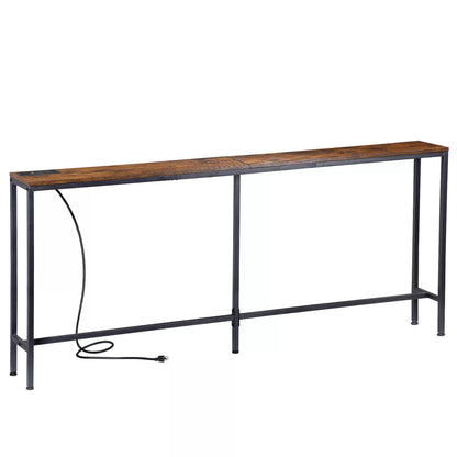 70.8" Long Console Sofa Table with 2 Power Outlets & USB Ports