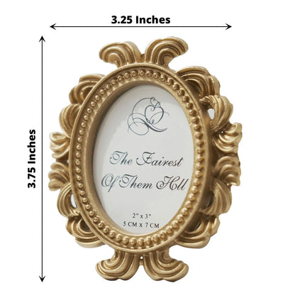 Home Collection Gold 4-Pack Mini 4" Baroque Oval Picture Frames