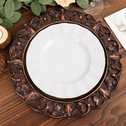 Home Collection Pack of 6 Round Acrylic Charger Plates Dark Brown 13 Inch