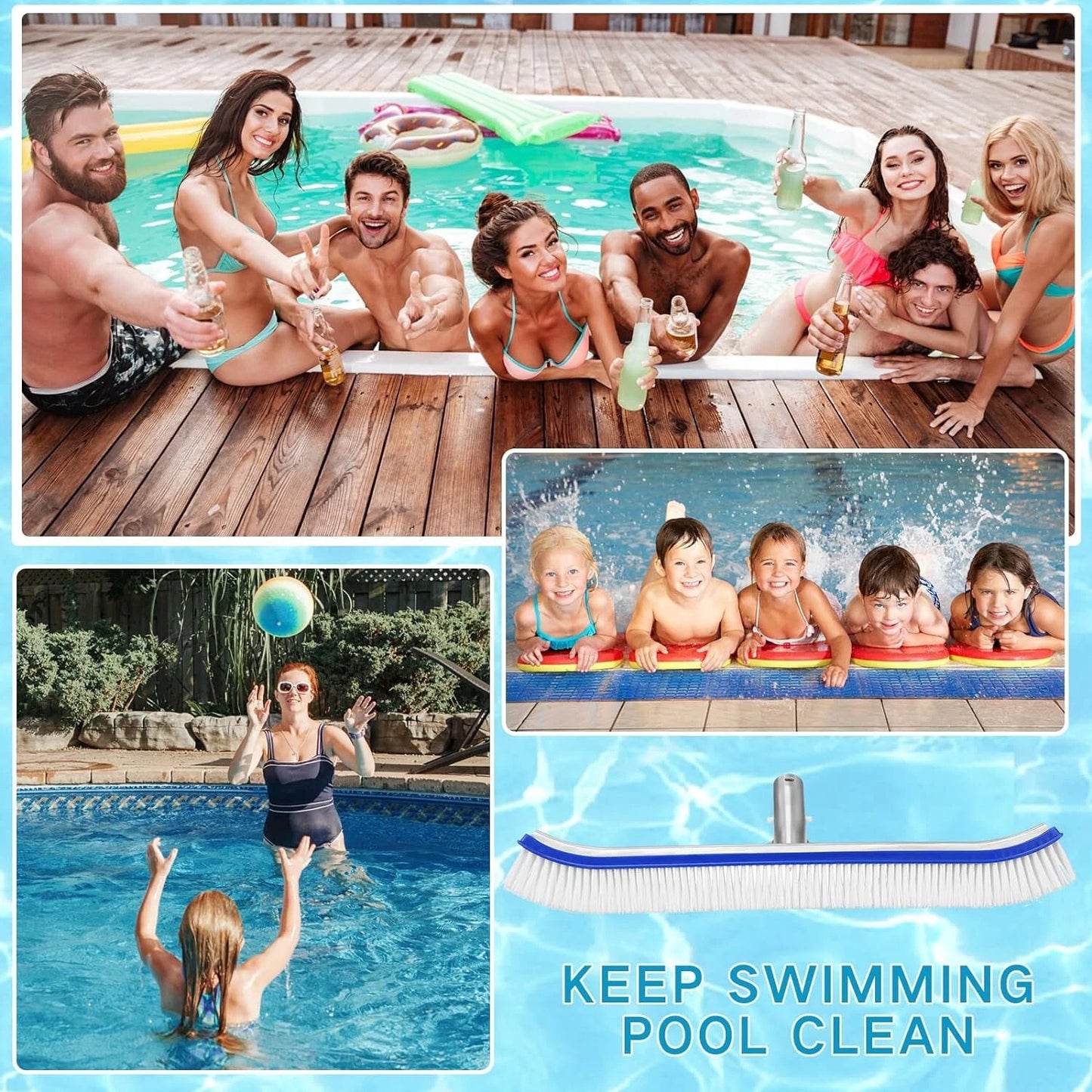 Home Collection Heavy Duty Swimming Pool Brush Head 18"