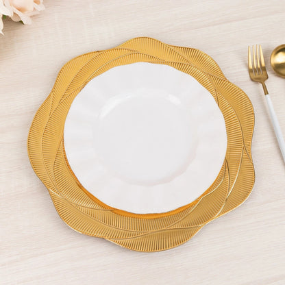 Home Collection Pack of 6 Gold Round Charger Plates 13 Inch