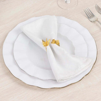 Pack of 4 Laser Cut Butterfly Metal Napkin Rings Gold