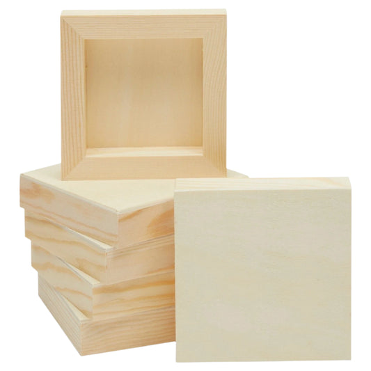 4x4 Small Wood Canvas Panels – 6 Pack