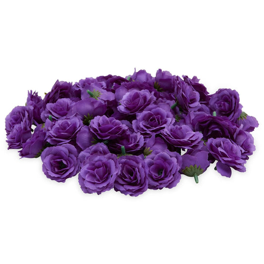 75-Pack Artificial Purple Silk Rose Heads