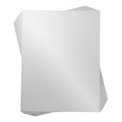 96-Pack White Metallic Cardstock Paper