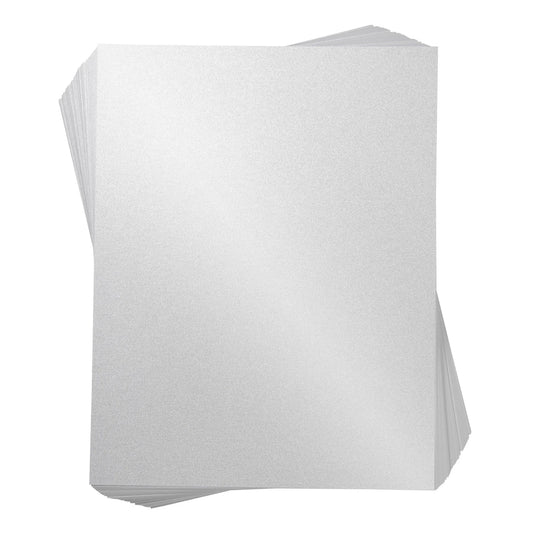 96-Pack White Metallic Cardstock Paper