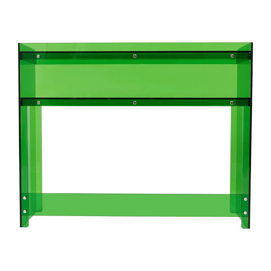 Entryway Table Acrylic Desk with Open Shelves