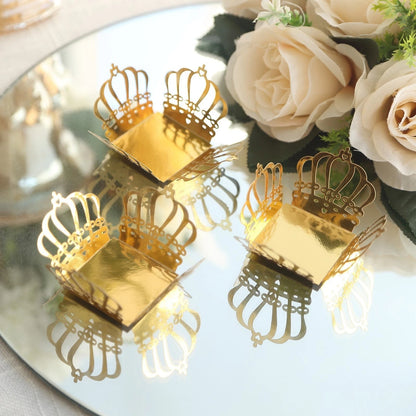 Home Collection Gold 50-Pack Metallic 4" Crown Mini Square Cupcake Liners