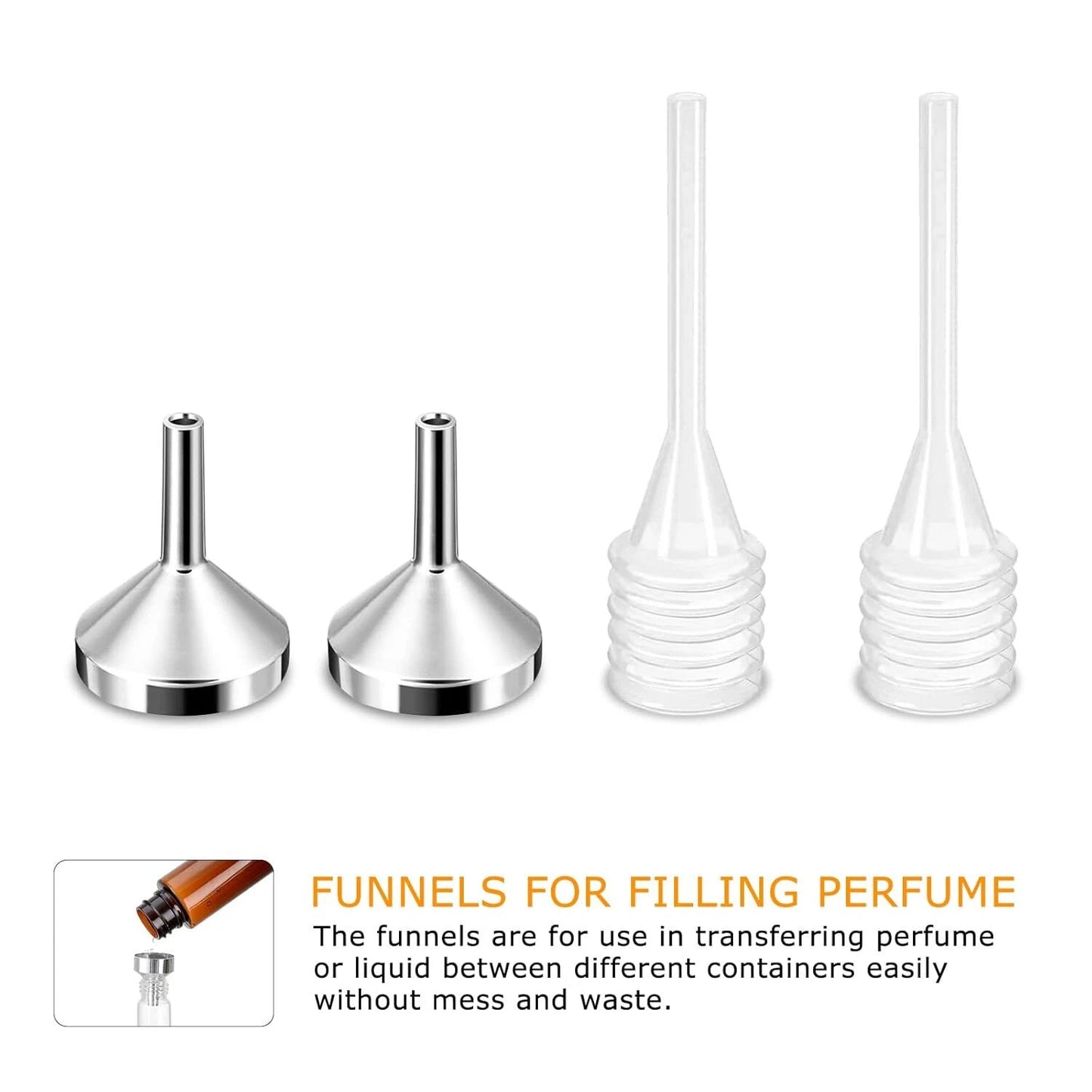 12× / 24× Mini Metal Funnels with Pipettes
