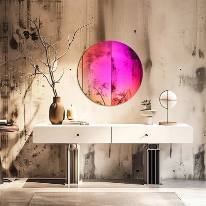 Round Wall Mirror with Iridescent Effect