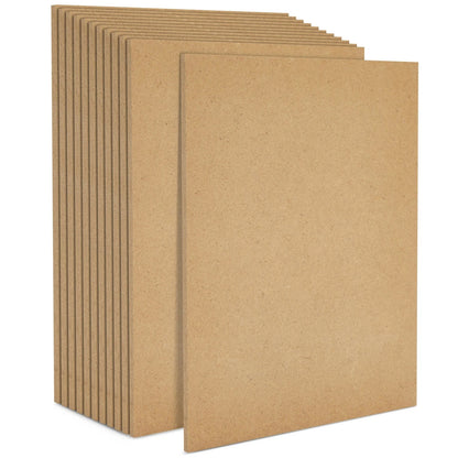0.25" Thick MDF Chipboard Sheets – 8 x 10 Inches, 12-Pack