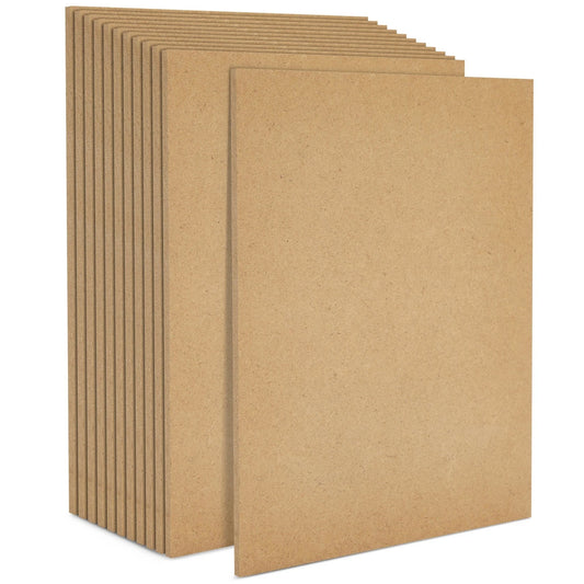 0.25" Thick MDF Chipboard Sheets – 8 x 10 Inches, 12-Pack