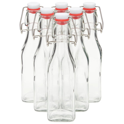 6 Pack 8 oz Swing Top Glass Bottles with Cleaning Brush