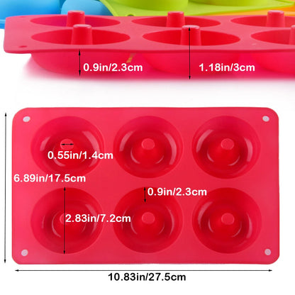 2-Pack Silicone Donut Molds Hot Pink