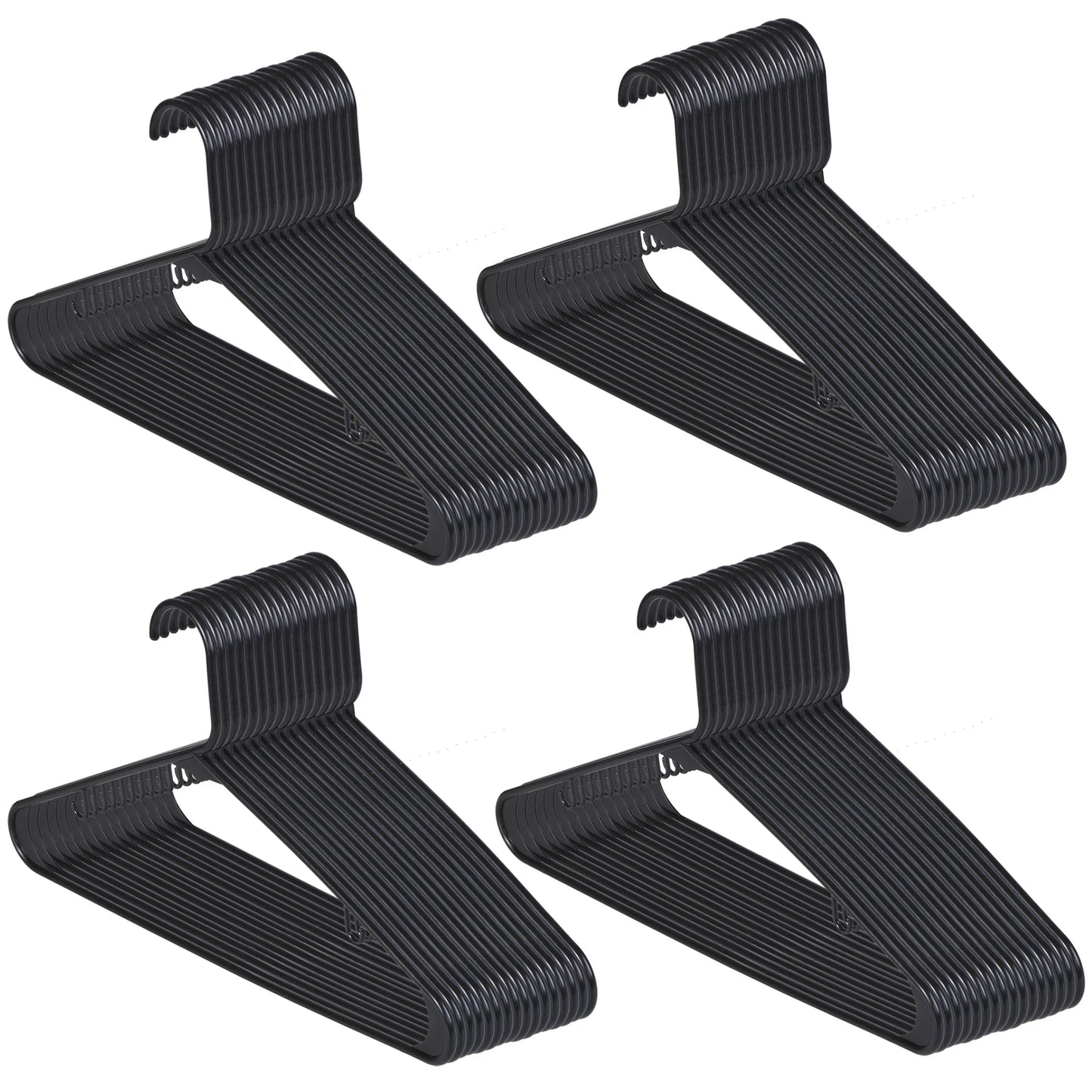 Home Collection 100 Pack Black Plastic Clothes Hangers