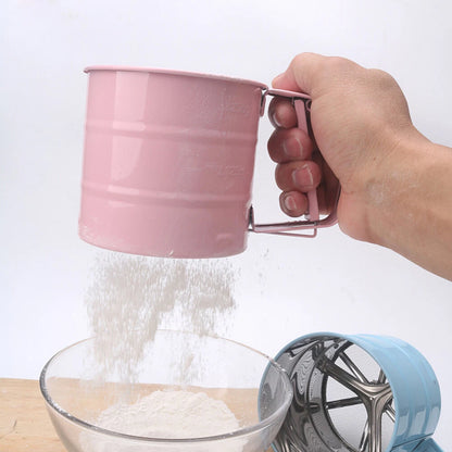 2-Pack Stainless Steel Mesh Flour & Sugar Sifter Pink