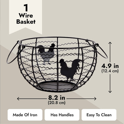 Rustic Black Wire Egg Basket