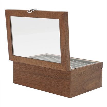 3-Layer Wood Pen Display Box – 34 Slot Organizer with Clear Acrylic Lid